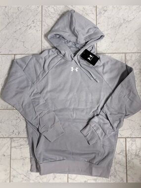 Under Armour Rival Fleece Hoodie Sweatshirt Cotton Blend Men Size Small Gray